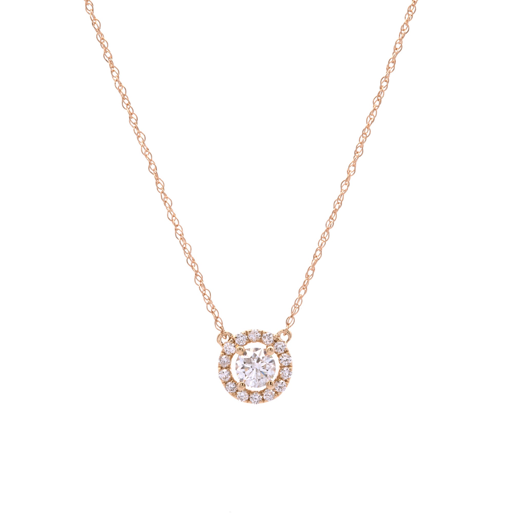 14k gold diamond halo necklace Clearance