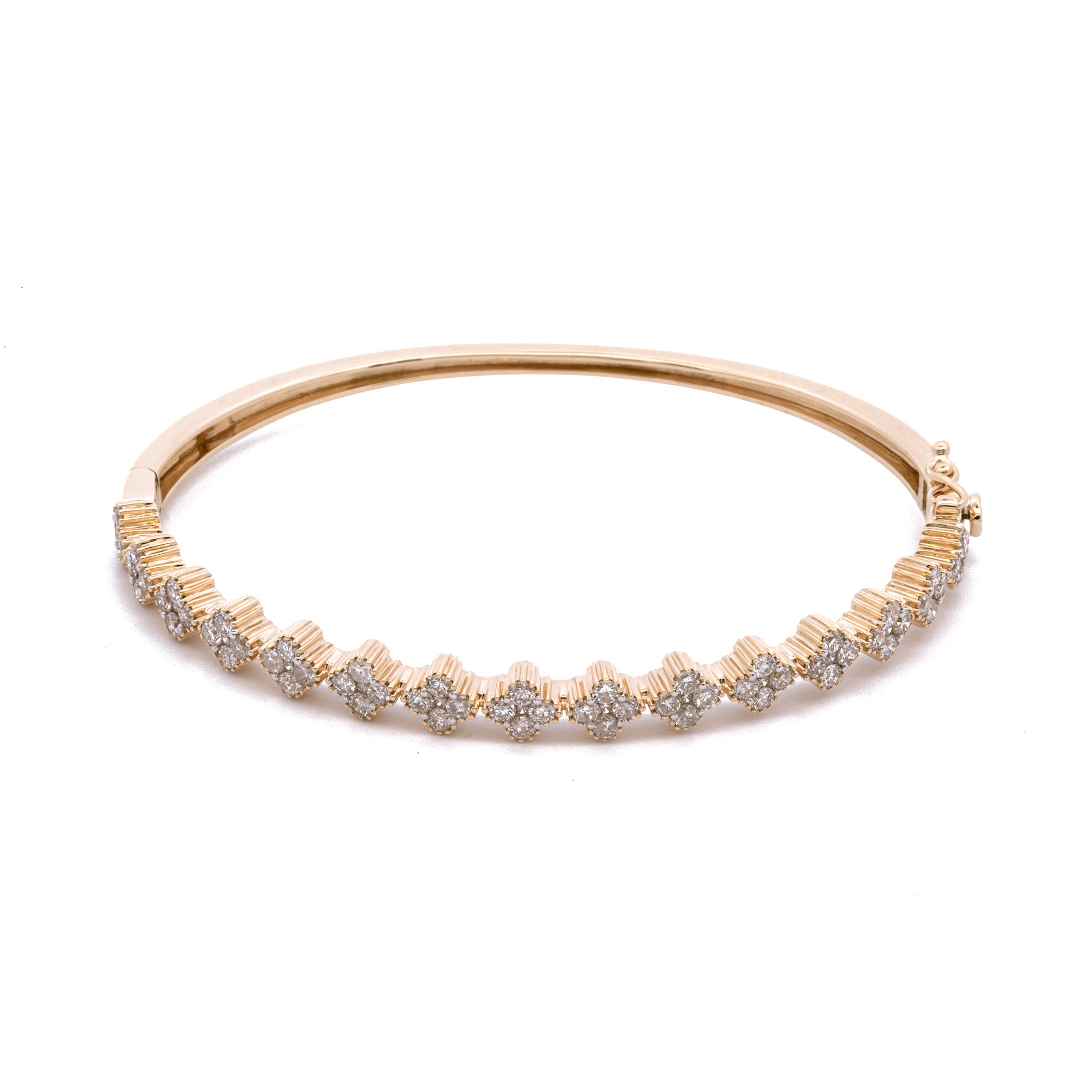 Clover Diamond Bracelet 14K Solid Gold Bracelet Clover Good 