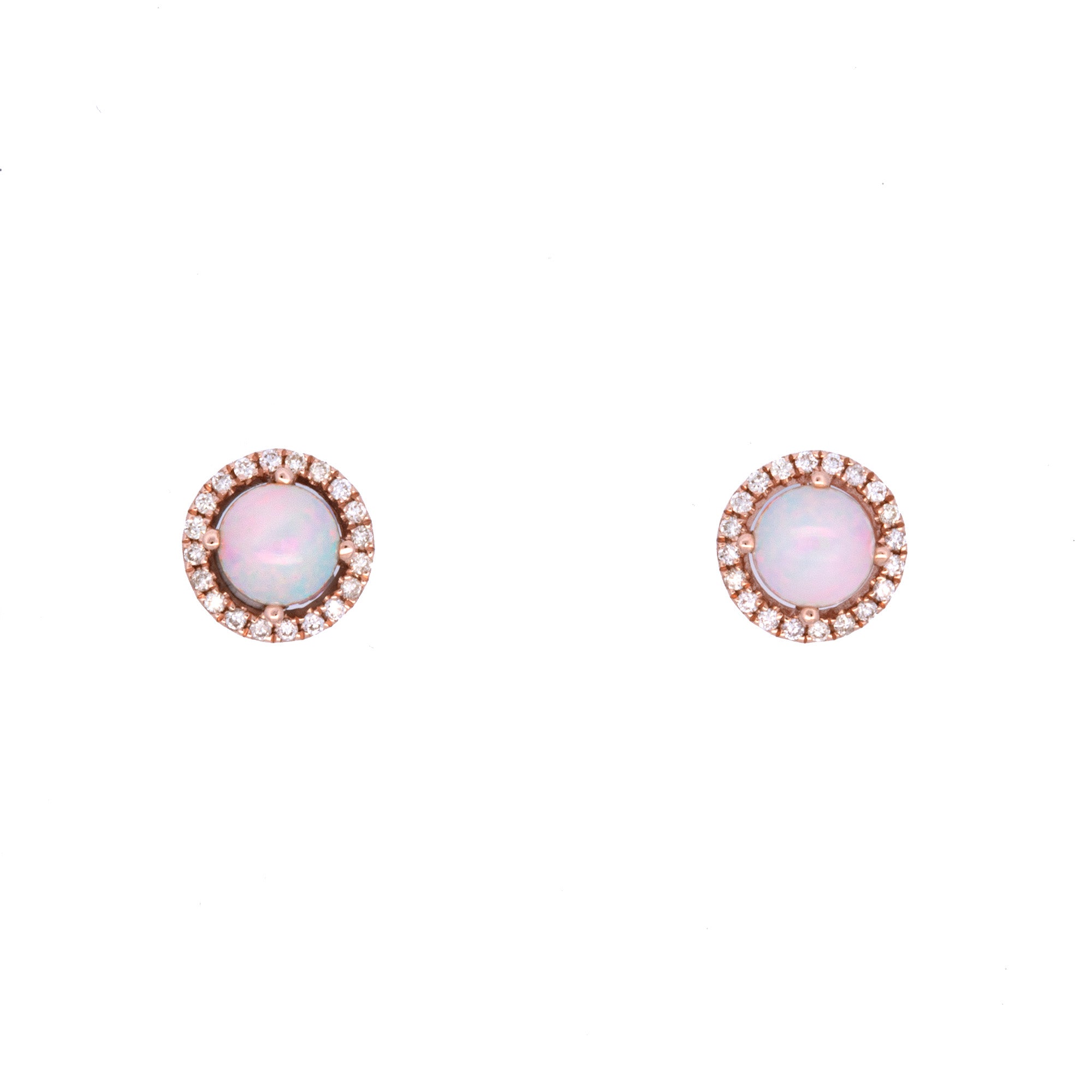 Rose gold clearance opal stud earrings