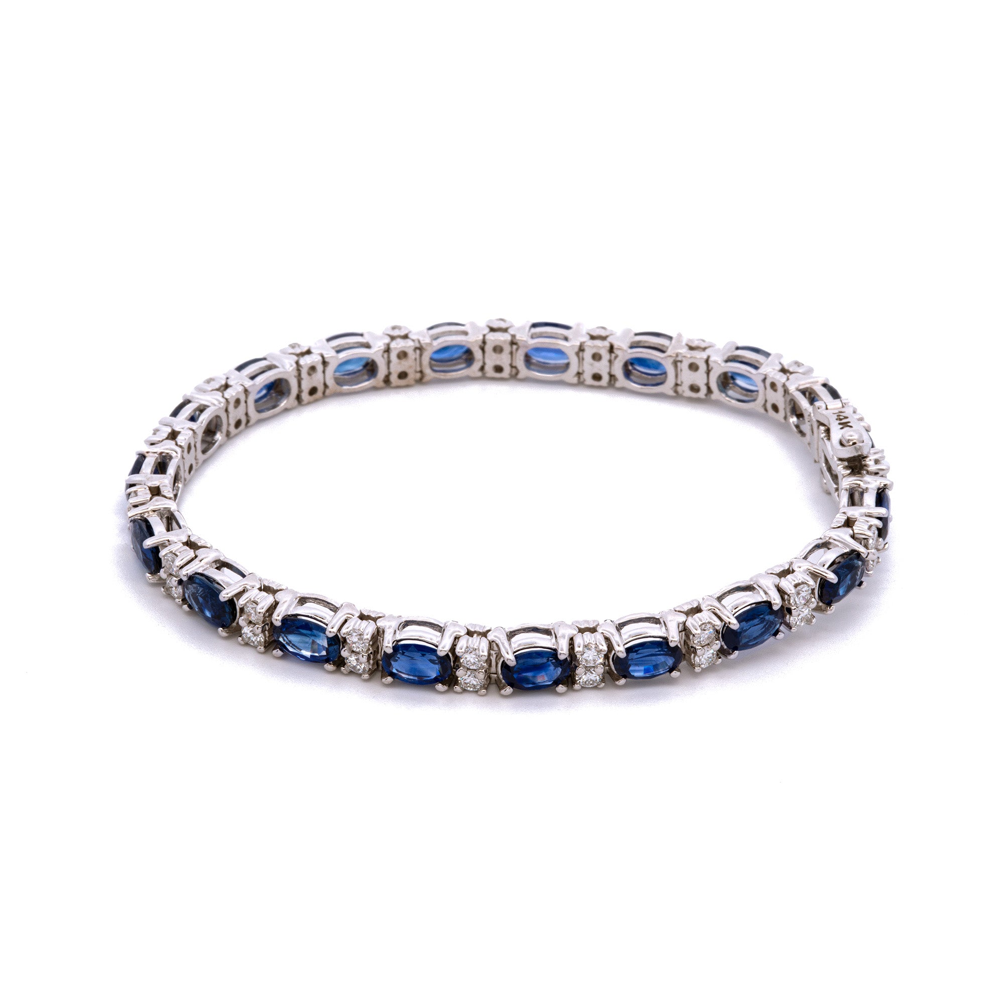 14K SAPPHIRE FULL ETERNITY TENNIS BRACELET