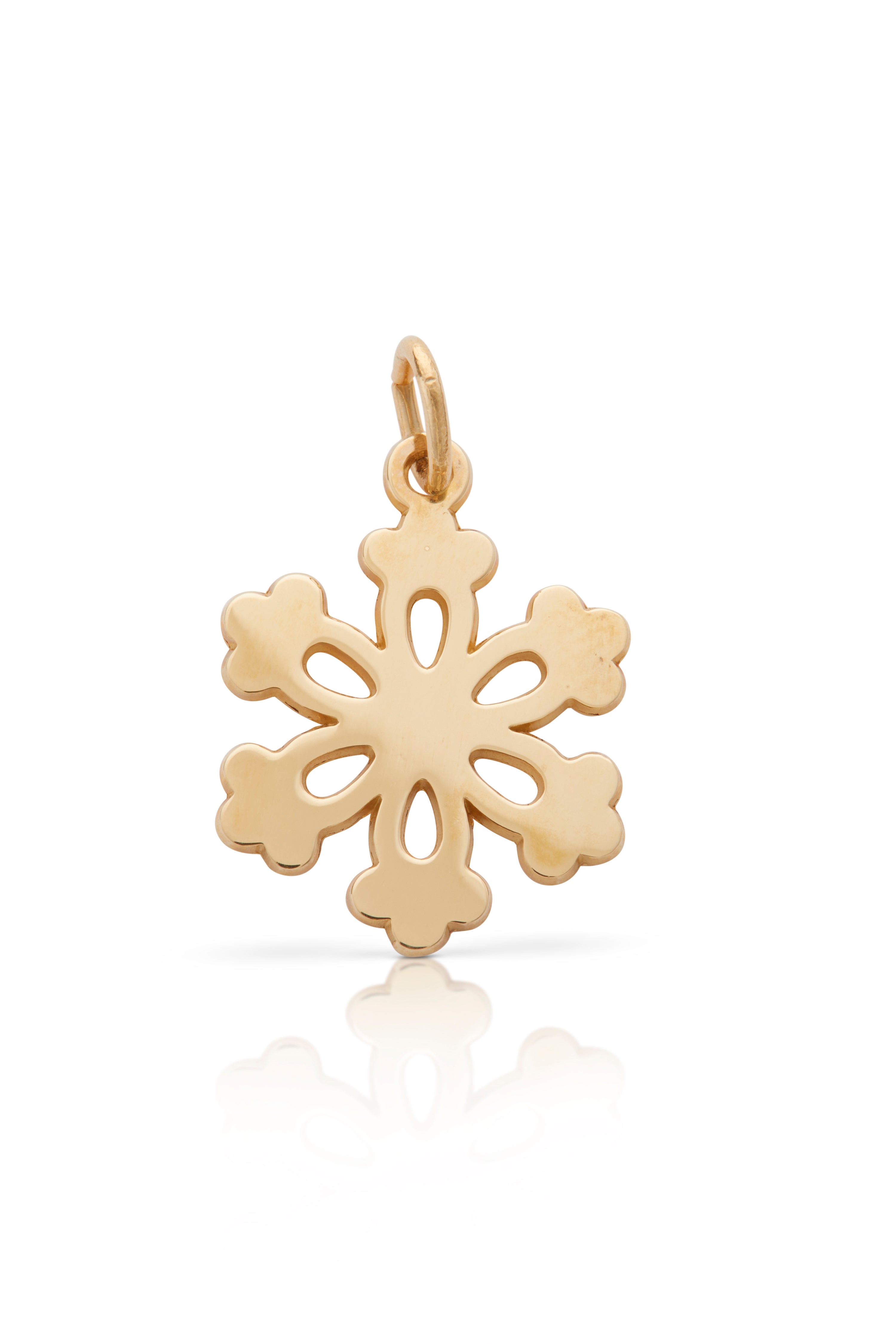 Large Snowflake Charm, 14K Yellow Gold – Ferro Jewelers