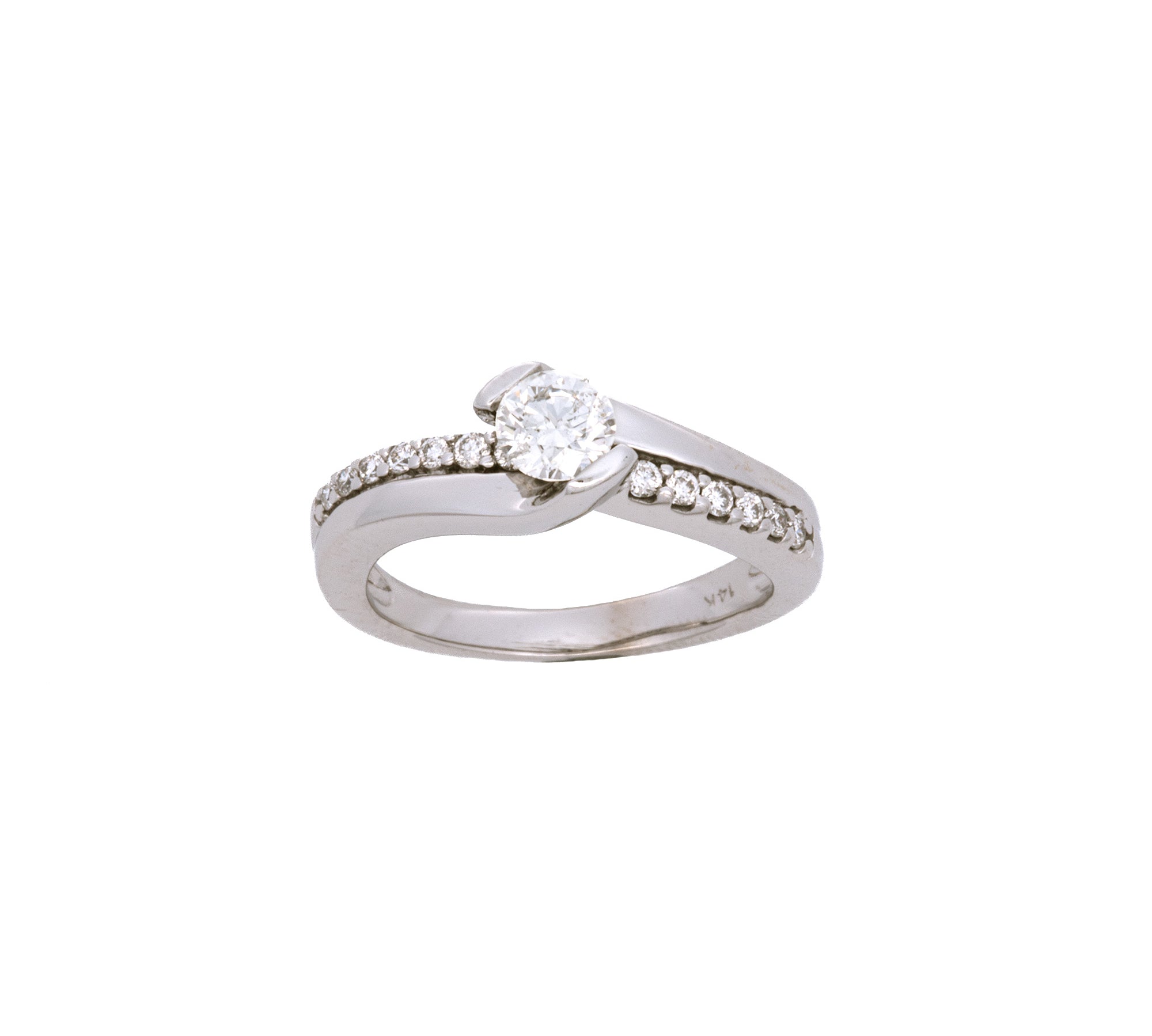 14K White Gold Diamond Ring