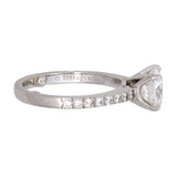 Platinum Tiffany & Co. "True" Diamond Ring With Round Diamond Accents