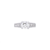 Platinum Diamond Engagement Ring With Channel Set Half Eternity Band