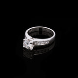 Platinum Diamond Engagement Ring With Channel Set Half Eternity Band