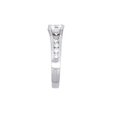 Platinum Diamond Engagement Ring With Channel Set Half Eternity Band