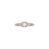 14K Yellow and White Gold Round Brilliant Diamond Ring