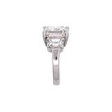 Platinum Three Stone Emerald Cut Diamond Ring
