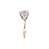 14K Yellow And White Gold Oval And Trillion Diamond Ring