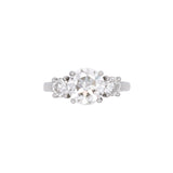Platinum Old European Cut Diamond Three Stone Engagement Ring