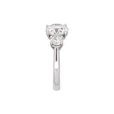 Platinum Old European Cut Diamond Three Stone Engagement Ring