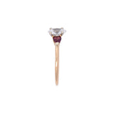14K Yellow Gold Oval Diamond And Ruby Ring