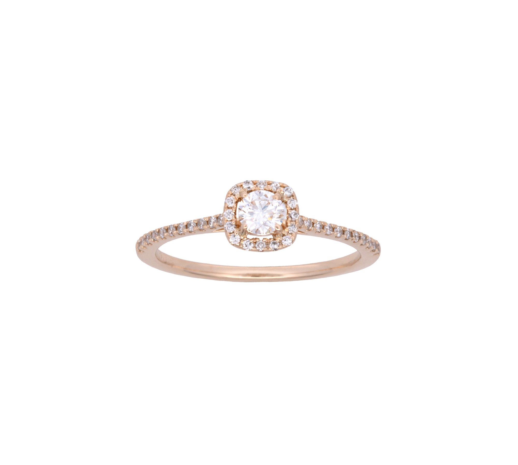 14K Yellow Gold Diamond Halo Ring