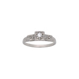 14K White Gold Art Deco Diamond Engagement Ring