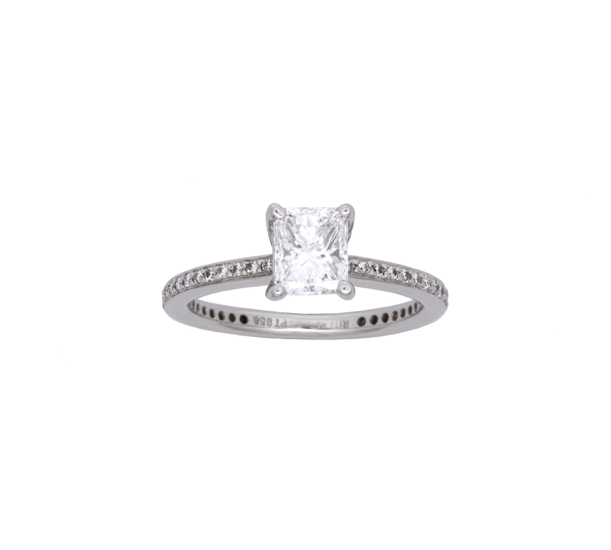 Platinum Radiant Cut Diamond Ring
