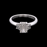 Platinum Emerald Cut Diamond Ring