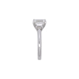 Platinum Emerald Cut Diamond Ring