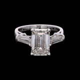 14K White Gold Emerald Cut Diamond Ring