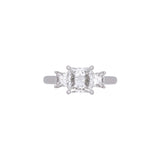 Platinum Three Stone 2.11ctw Princess Cut Diamond Engagement Ring