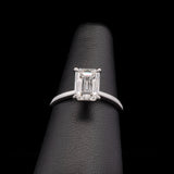 Platinum Emerald Cut Diamond Ring