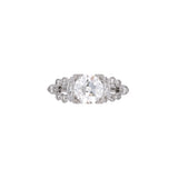 Platinum Diamond Square Box Set Art Deco Engagement Ring