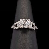 Platinum Diamond Square Box Set Art Deco Engagement Ring