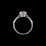 Platinum Diamond Square Box Set Art Deco Engagement Ring
