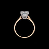 18K Yellow Gold And Platinum Princess Cut Diamond Ring