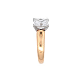 18K Yellow Gold And Platinum Princess Cut Diamond Ring