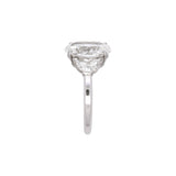 Platinum Oval Diamond "Cerro" Ring With Half Moon Side Diamonds
