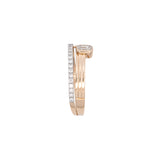 14K Yellow Gold Bezel Set Emerald Cut Diamond Ring With Half Eternity Band