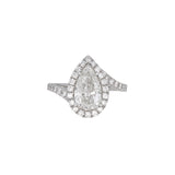 Platinum Pear Shaped Diamond Halo Ring