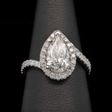 Platinum Pear Shaped Diamond Halo Ring