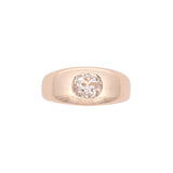 18K Yellow Gold Gypsy Set Old Mine Cut Diamond Ring