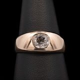 18K Yellow Gold Gypsy Set Old Mine Cut Diamond Ring