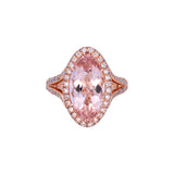 18K Rose Gold Morganite And Diamond Ring