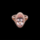 18K Rose Gold Morganite And Diamond Ring