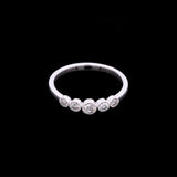 14K White Gold Five Stone Graduated Diamond Ring