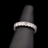 Platinum Emerald Cut 4.14ctw Diamond Eternity Band