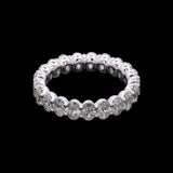 14K White Gold Oval Diamond Eternity Band