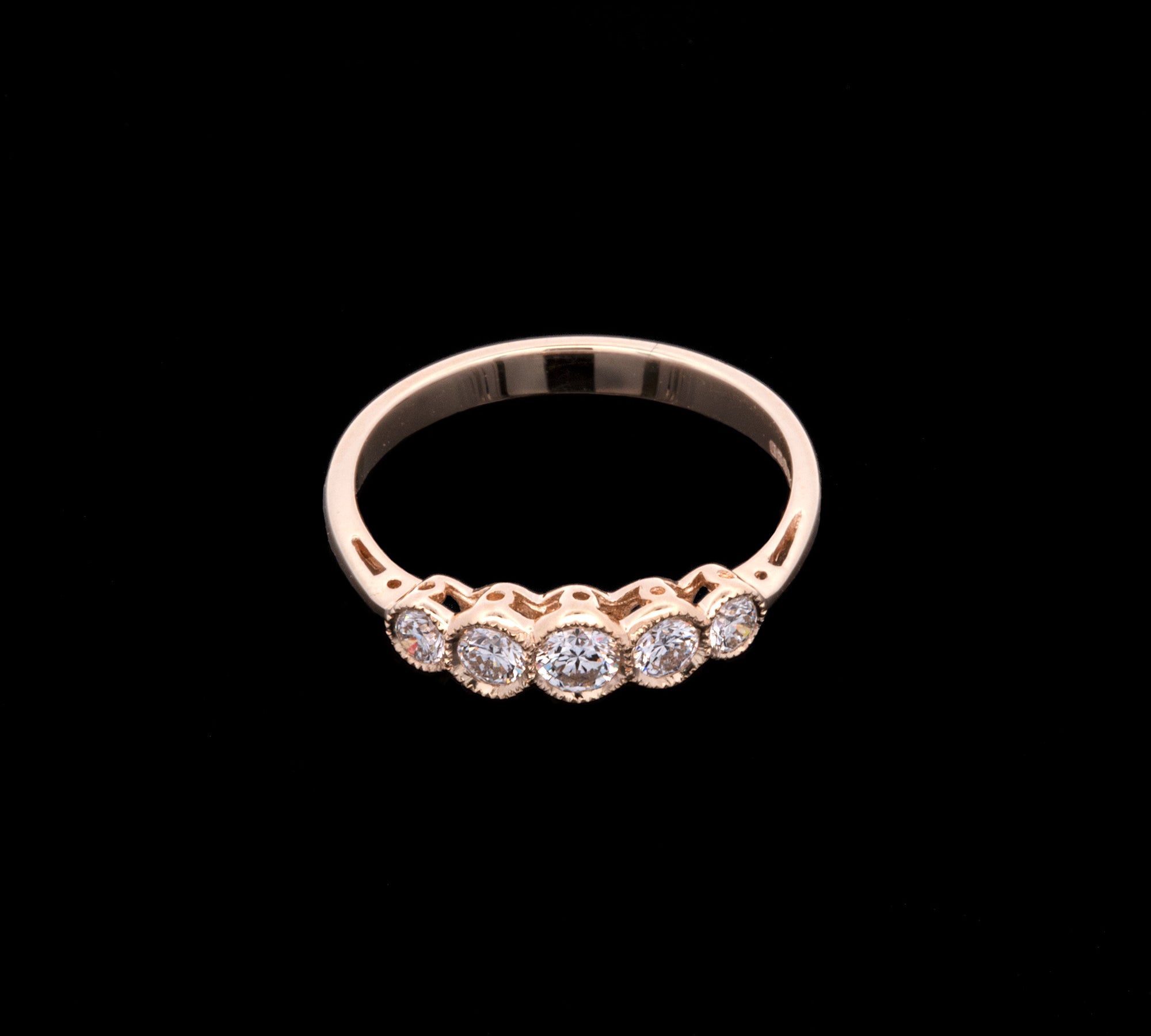 18K Yellow Gold Five Stone 0.45ctw Diamond Ring