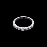18K White Gold Bezel Set Baguette And Princess Cut Nine Stone Diamond Ring