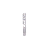 18K White Gold Bezel Set Baguette And Princess Cut Nine Stone Diamond Ring