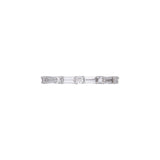 14K White Gold Round And Baguette Diamond Band