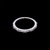14K White Gold Round And Baguette Diamond Band