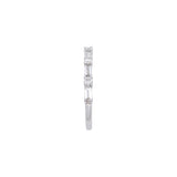 14K White Gold Round And Baguette Diamond Band