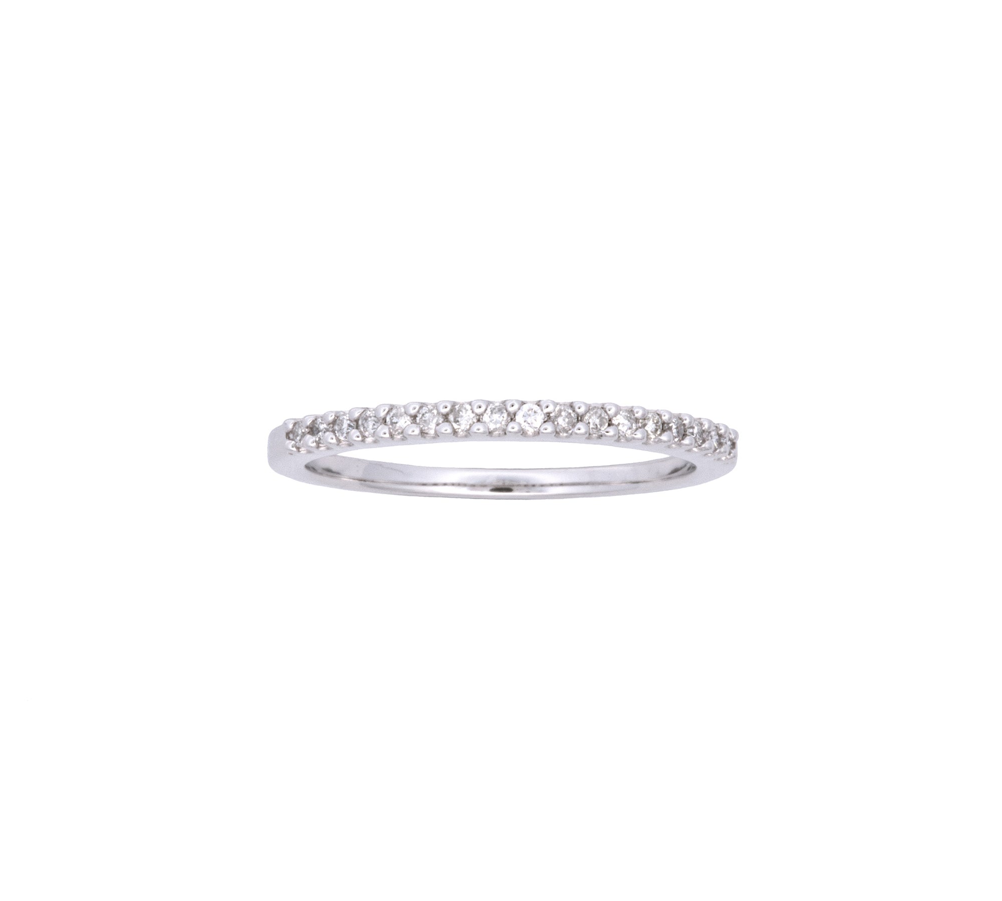 14K White Gold Diamond Wedding Band