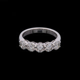 Platinum Diamond Five Stone Wedding Band