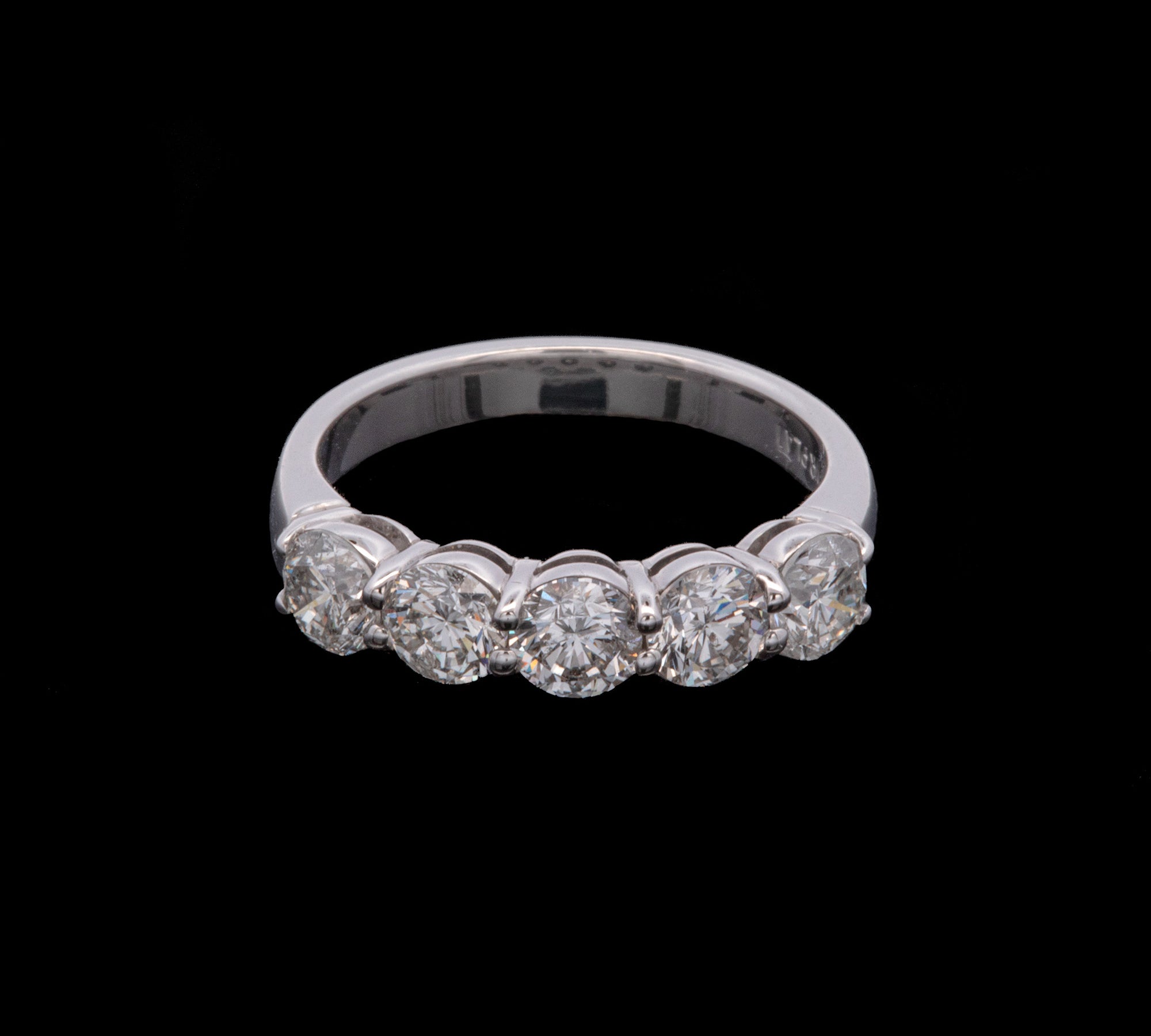 Platinum Diamond Five Stone Wedding Band