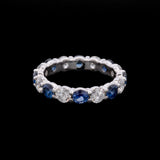 Platinum Sapphire And Diamond Eternity Band